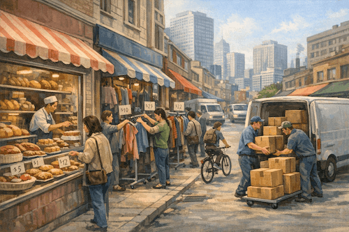 Market Economy Street Scene