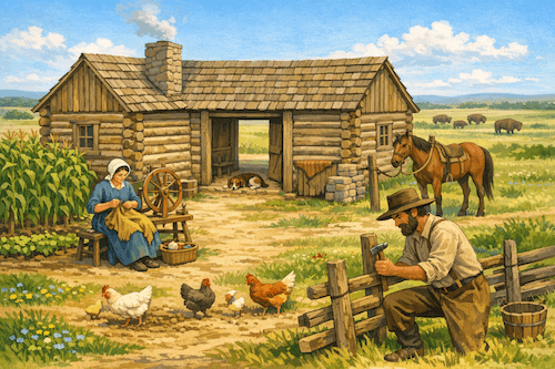 Frontier Cabin on the Texas Prairie