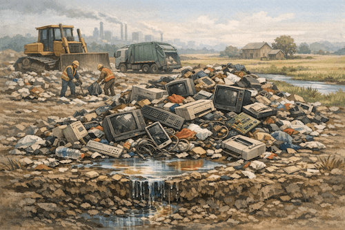 Electronic Waste in a Landfill