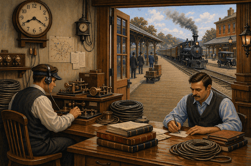 1890s Telegraph Office Communication