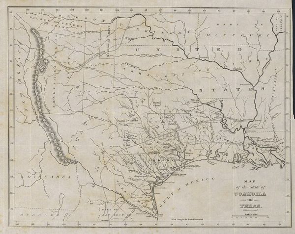 A historic, detailed black-and-white map, titled