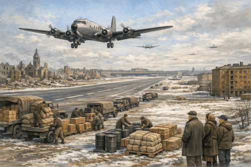 Berlin Airlift Over Cold War Berlin