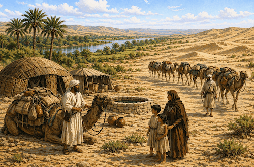 Camel Caravan in the Sahara